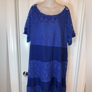 Plus Size Beautiful Royal Blue Lace Dress NWOT